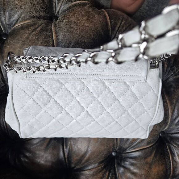 CHANEL Shoulder Bag Caviar Skin Leather White Women's z5577 - Picture 6 of 15